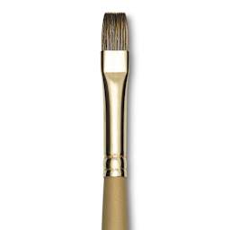 Princeton Synthetic Mongoose Brush - Flat, Long Handle, Size 8 close up