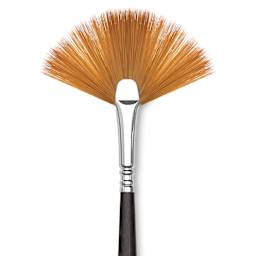 Escoda Prado Tame Synthetic Brush - Fan, Long Handle, Size 2 (Close-up of brush)