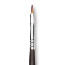 Escoda Prado Tame Synthetic Brush - Bright, Long Handle, Size 2 (Close-up of brush)