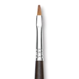 Escoda Prado Tame Synthetic Brush - Bright, Long Handle, Size 4 (Close-up of brush)