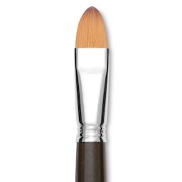Escoda Prado Tame Synthetic Brush - Bright, Long Handle, Size 20 (Close-up of brush)