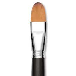 Escoda Prado Tame Synthetic Brush - Bright, Long Handle, Size 24 (Close-up of brush)