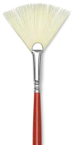 Blick Master Bristle Brush - Fan, Long Handle, Size 4 close up