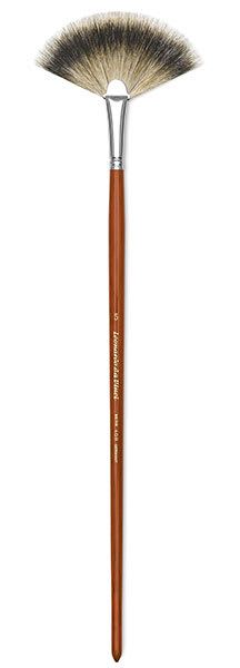 Da Vinci Pure Badger Brushes - Long handled Fan brush shown upright
