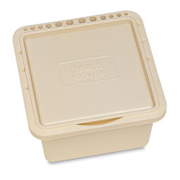 Richeson Plastic Brush Bin - showing exterior brush holes and with airtight lid on