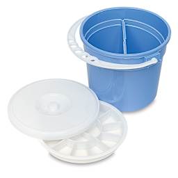 Richeson Brush Basin Cylinder - Basin shown with palette and lid
