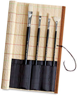 Richeson Bamboo Brush Roll-up with 4 brushes (brushes not included)