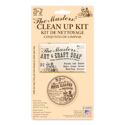 The Masters Clean-Up Kit - Artist Soap and Brush Cleaner, front of the packaging