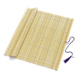 Yasutomo Fudemaki Natural Brush Holder - Shown untied and slightly unrolled
