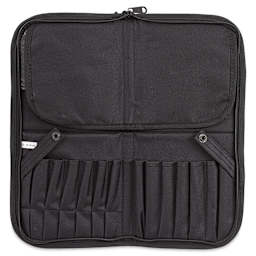 Just Stow-It Brush Case - Black - open with brush tip cover down