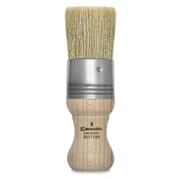 Escoda Restore Premium Brushes - Flat Top Round Bristle brush with stubby handle shown upright
