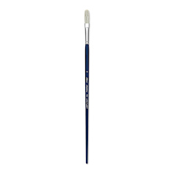 Silver Brush Bristlon Stiff White Synthetic Brush - Long Filbert, Size 4
