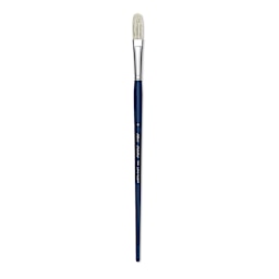 Silver Brush Bristlon Stiff White Synthetic Brush - Long Filbert, Size 8