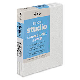 Blick Studio Cotton Canvas Panels - 4" x 5", Pkg of 5 side view