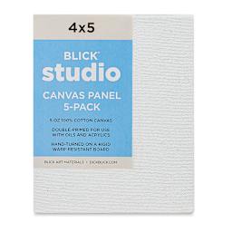 Blick Studio Cotton Canvas Panels - 4" x 5", Pkg of 5