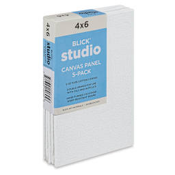 Blick Studio Cotton Canvas Panels - 4" x 6", Pkg of 5 side view
