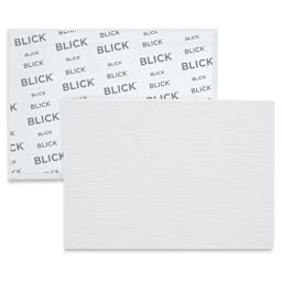 Blick Economy Cotton Canvas Panel Classroom Pack - 5" x 7",  Class Pack of 24 front of panel with partial view of back