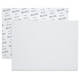 Blick Economy Cotton Canvas Panel Classroom Pack - 12" x 16", Class Pack of 24 front of panel with partial view of back