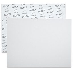 Blick Economy Cotton Canvas Panel Classroom Pack - 18" x 24", Class Pack of 24 front of panel with partial view of back