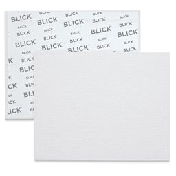 Blick Economy Cotton Canvas Panel Classroom Pack - 8" x 10", Class Pack of 24 front of panel with partial view of back