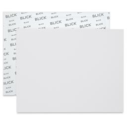 Blick Economy Cotton Canvas Panel Classroom Pack - 14" x 18", Class Pack of 24 front of panel with partial view of back
