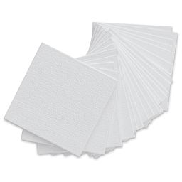 Blick Economy Cotton Canvas Panel Classroom Pack - 4" x 4", Class Pack of 24 fanned out