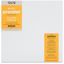 Blick Premier Stretched Cotton Canvas - Gallery Profile, Back-Stapled, 12" x 12" front