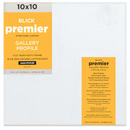 Blick Premier Stretched Cotton Canvas - Gallery Profile, Back-Stapled, 10" x 10" front