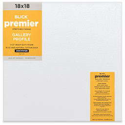 Blick Premier Stretched Cotton Canvas - Gallery Profile, Back-Stapled, 18" x  18" front