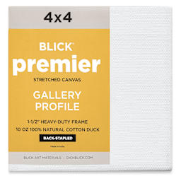Blick Premier Stretched Cotton Canvas - Gallery Profile, Back-Stapled, 4" x 4" front