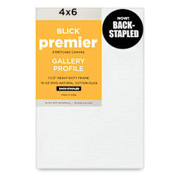 Blick Premier Stretched Cotton Canvas - Gallery Profile, Back-Stapled, 4" x 6" (front)