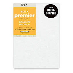 Blick Premier Stretched Cotton Canvas - Gallery Profile, Back-Stapled, 5" x 7" front