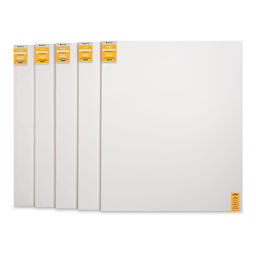 Blick Premier Stretched Cotton Canvas - Gallery Profile, Back-Stapled, 60" x 72", Pkg of 5 front