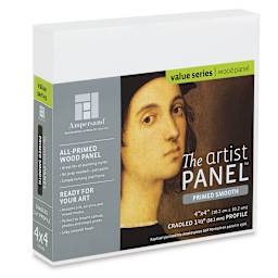 Ampersand Value Series Artist Panel - Smooth, 4" x 4", 1-1/2" Cradle