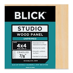 Blick Studio Artists' Wood Panel - Flat Cradle, 4" x 4", 7/8" Cradle, front