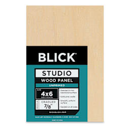 Blick Studio Artists' Wood Panel - Flat Cradle, 4" x 6", 7/8" Cradle (Front)