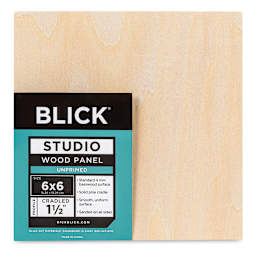 Blick Studio Artists' Wood Panel - Gallery Cradle, 6" x 6", 1-1/2" Cradle (Front)