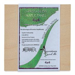 American Easel Maple Panel - 4" x 4", 1/2" Profile, Keyhole front with label