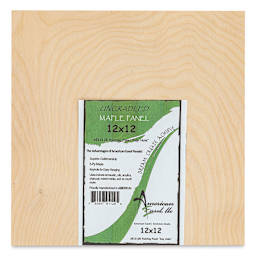 American Easel Maple Panel - 12" x 12", 1/2" Profile, Keyhole front with label