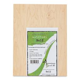 American Easel Maple Panel - 9" x 12", 1/2" Profile, Keyhole front with label