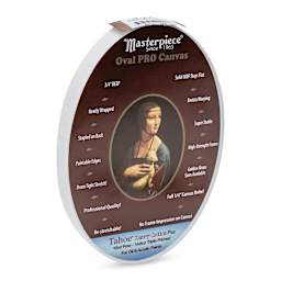 Masterpiece Pro Stretched Oval Canvas - 5" x 7", 3/4" Profile side view with label