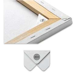 Professional Cotton Canvas - Back corner of canvas showing stretcher device