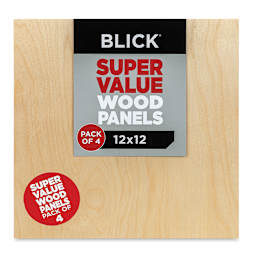 Blick Super Value Wood Panel Pack - 12'' x 12'', Pkg of 4