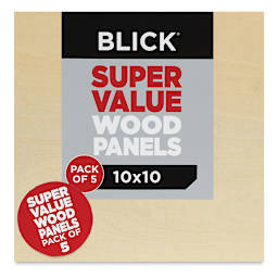 Blick Super Value Wood Panel Pack - 10'' x 10'', Pkg of 5
