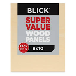 Blick Super Value Wood Panel Pack - 8'' x 10'', Pkg of 5