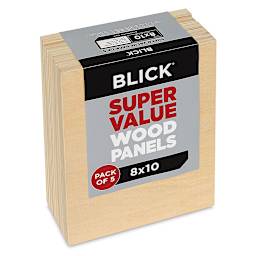 Blick Super Value Wood Panel Pack - 8'' x 10'', Pkg of 5 (Side view)