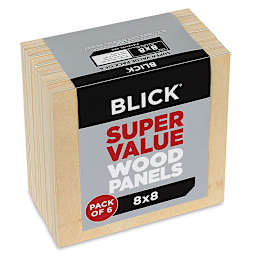 Blick Super Value Wood Panel Pack - 8'' x 8'', Pkg of 6 (Side view)