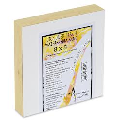 WaterMedia Panels - Angled view of Square Panel with label