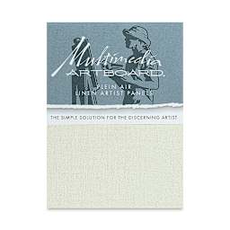 Multimedia Artboard Plein Air Acrylic Primed Linen Artist Panel - 6" x 8", 109 DP, Pkg of 3 front of package