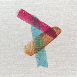 Fredrix Archival Stretched Watercolor Cotton Canvas - Front of canvas with watercolor paint stripes